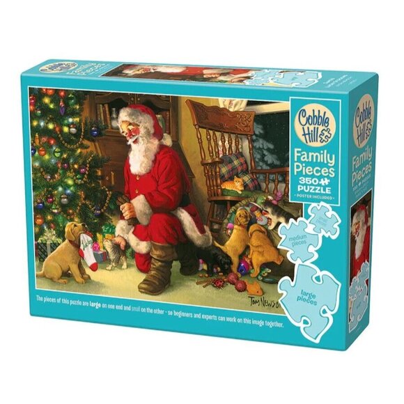 Santa's Lucky Stocking 350 Piece Family Jigsaw Puzzle Cobble Hill New - Picture 1 of 12